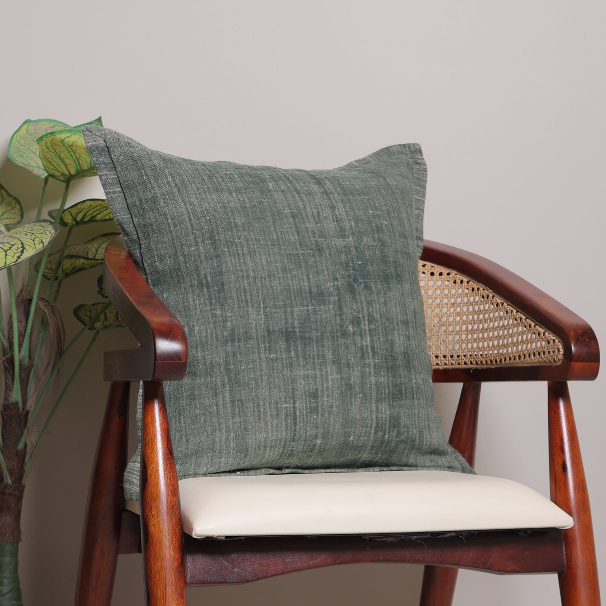 Green Haven Cotton-Linen Cushion