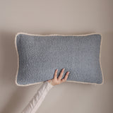 Plush Blue Cotton Boucle Cushion