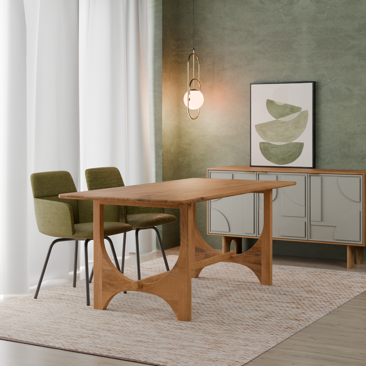 Breanna Mango Wood Dining Table