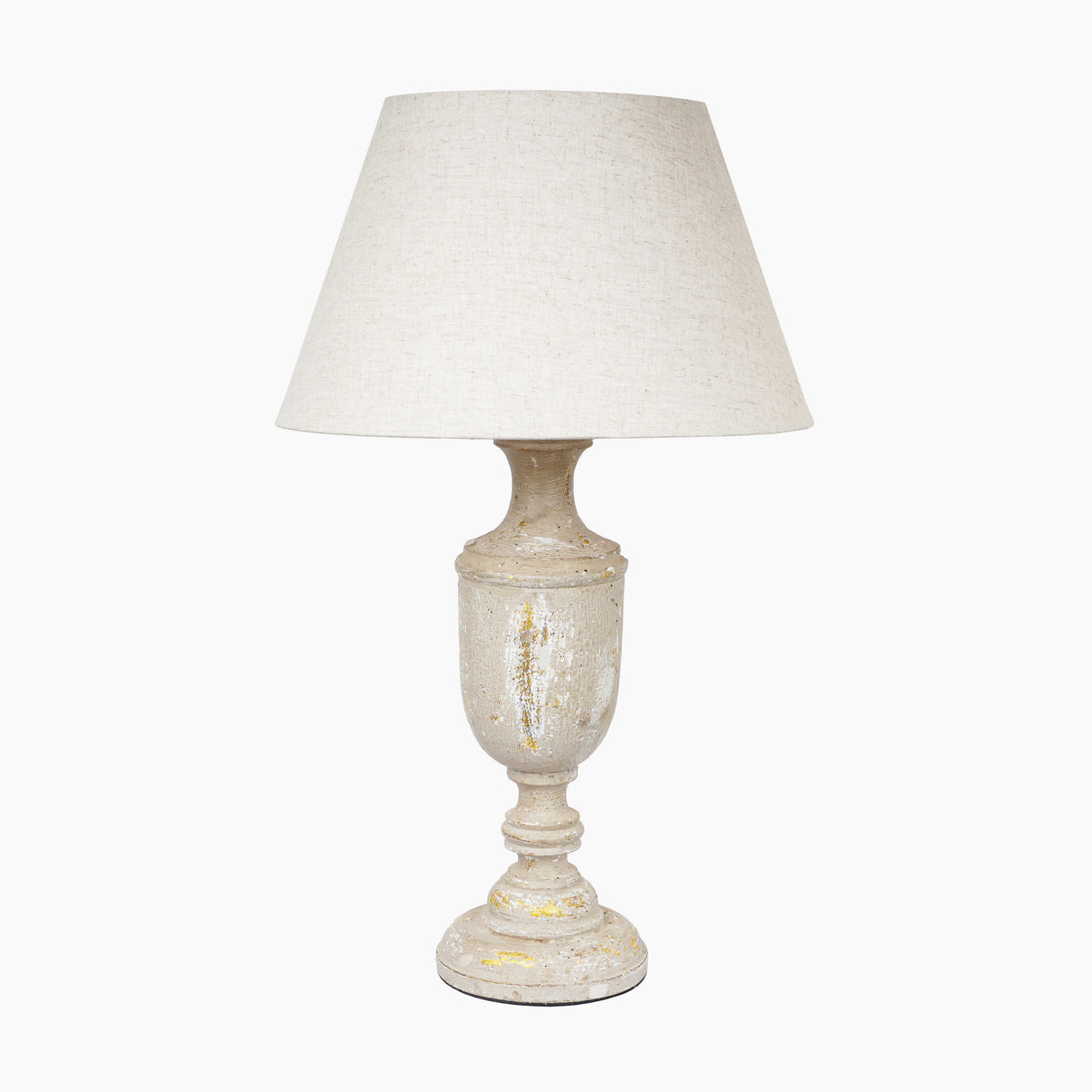 Clisha Distressed Beige Wooden Table Lamp