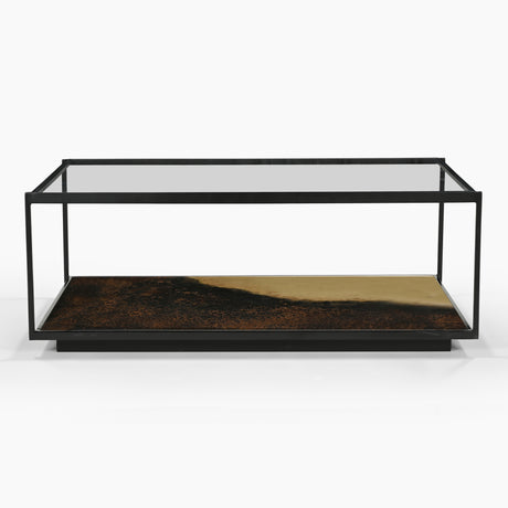 Galaxy Iron Coffee Table With Glass Top