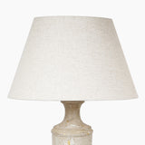 Clisha Distressed Beige Wooden Table Lamp