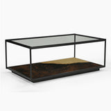 Galaxy Iron Coffee Table With Glass Top