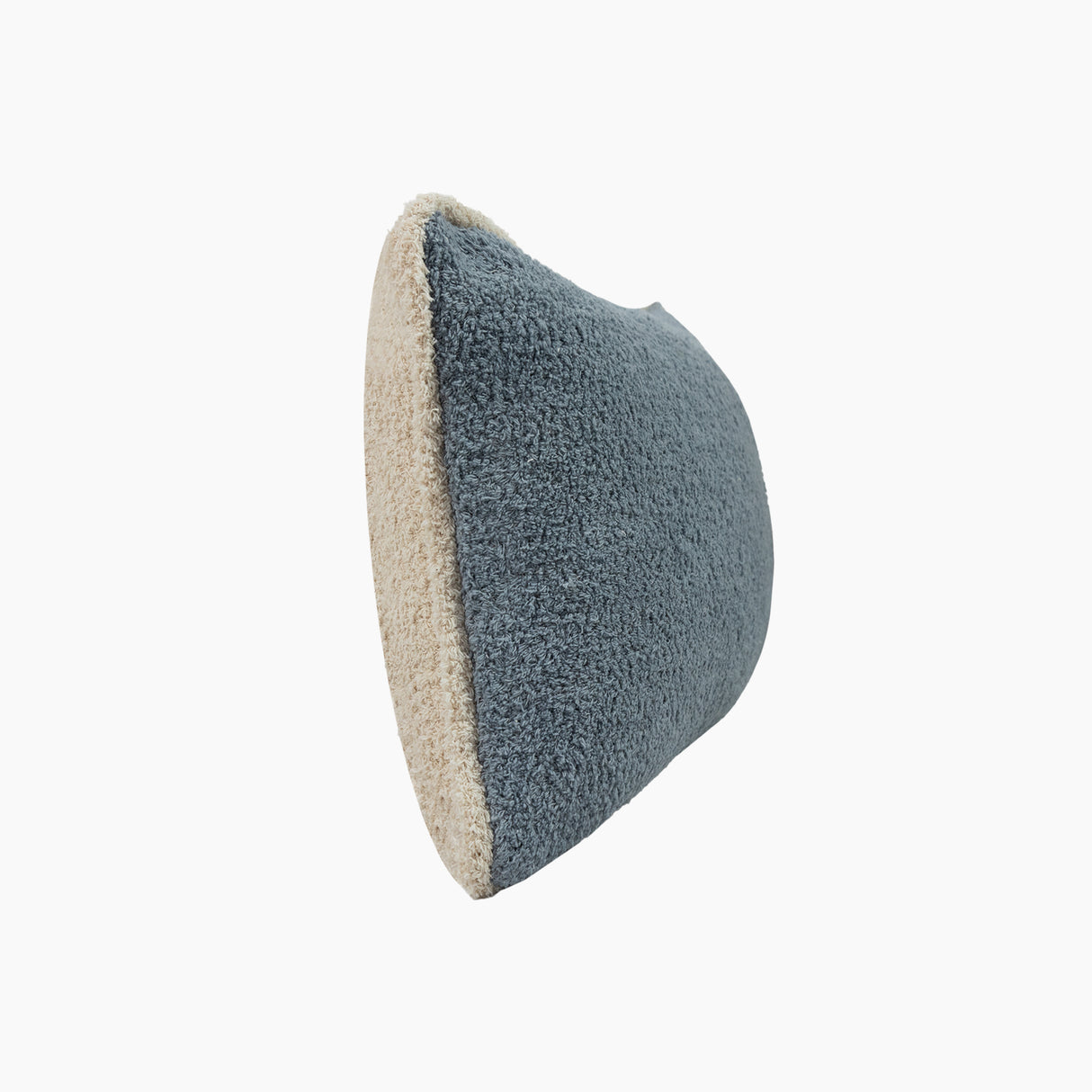 Plush Blue Cotton Boucle Cushion