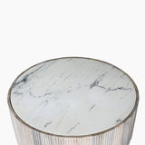 Selene Drum Marble Top Coffee Table