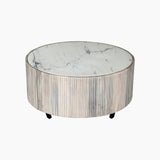 Selene Drum Marble Top Coffee Table