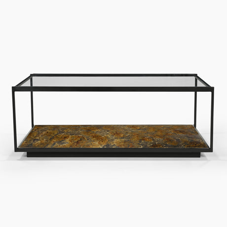 Ashton Iron Coffee Table With Glass Top