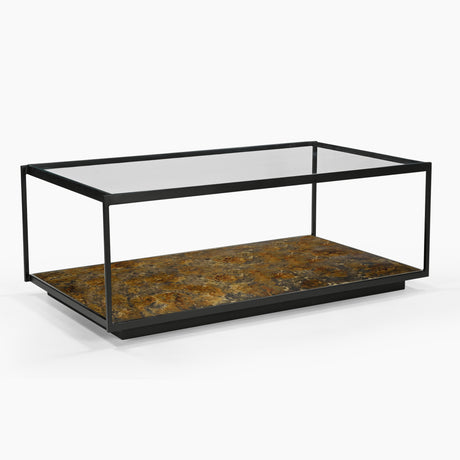 Ashton Iron Coffee Table With Glass Top