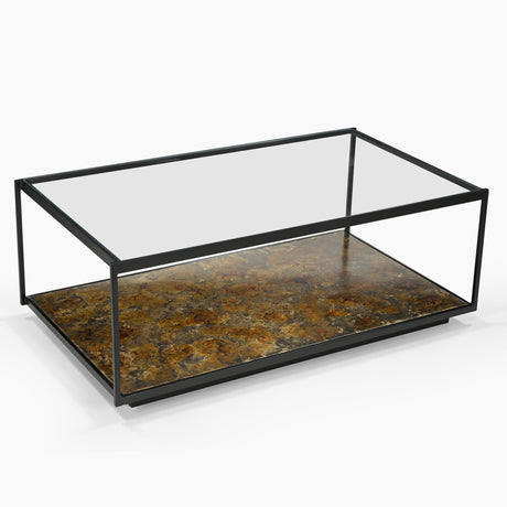 Ashton Iron Coffee Table With Glass Top