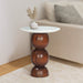 Orbit White Marble Top End Table