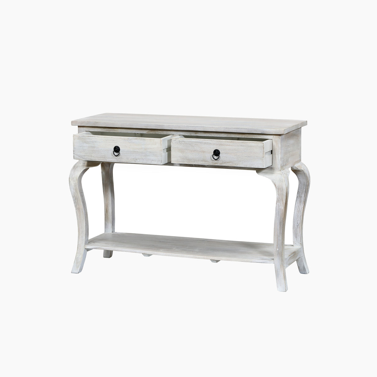 Sally Cottage Style Two Drawer Wooden Console Table