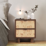 Urban Burl Two Drawer Side Table