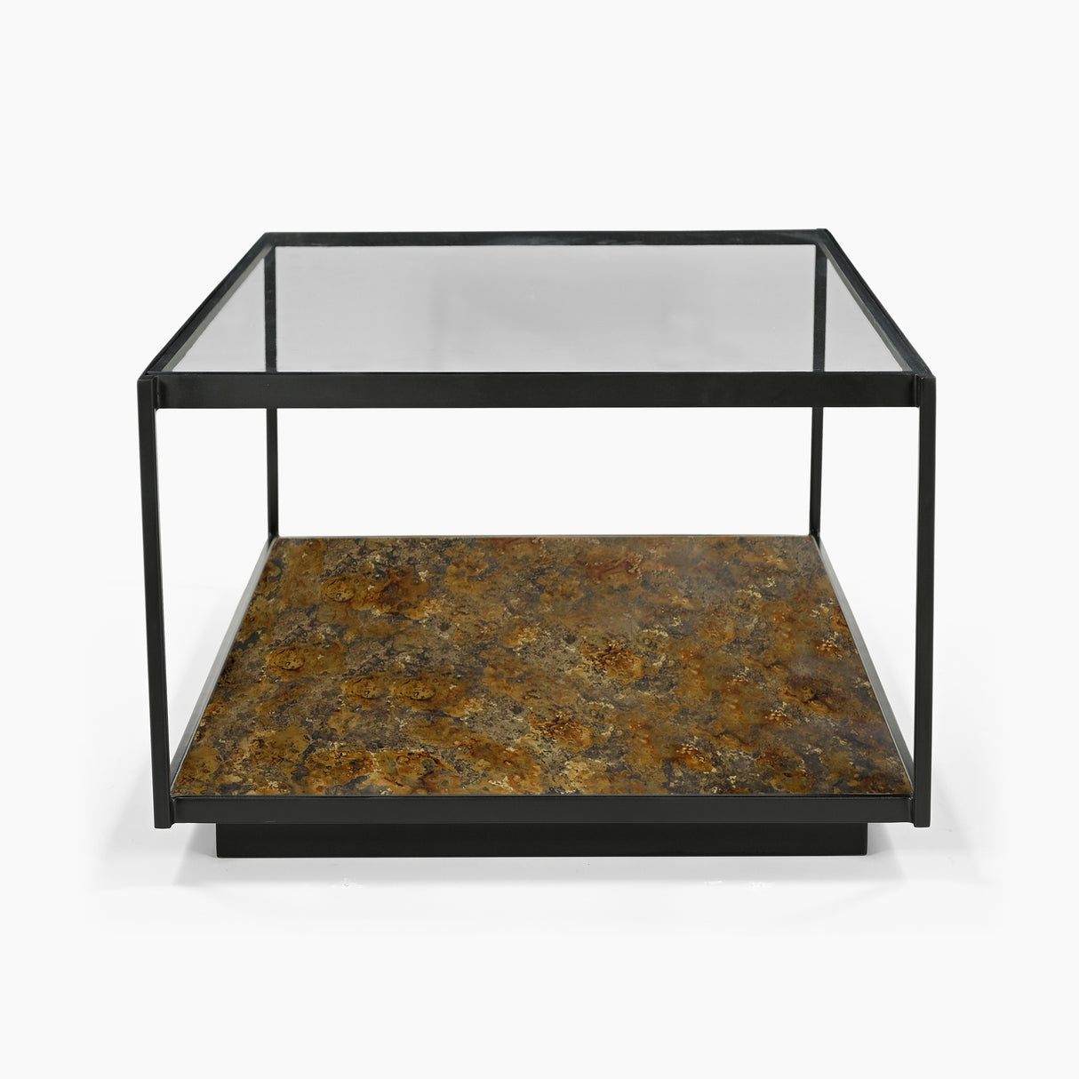 Ashton Iron Coffee Table With Glass Top