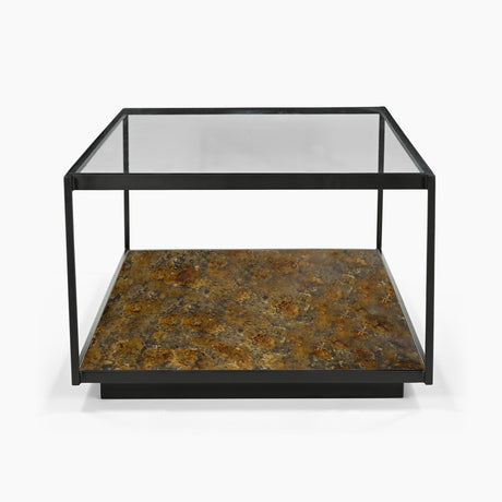 Ashton Iron Coffee Table With Glass Top