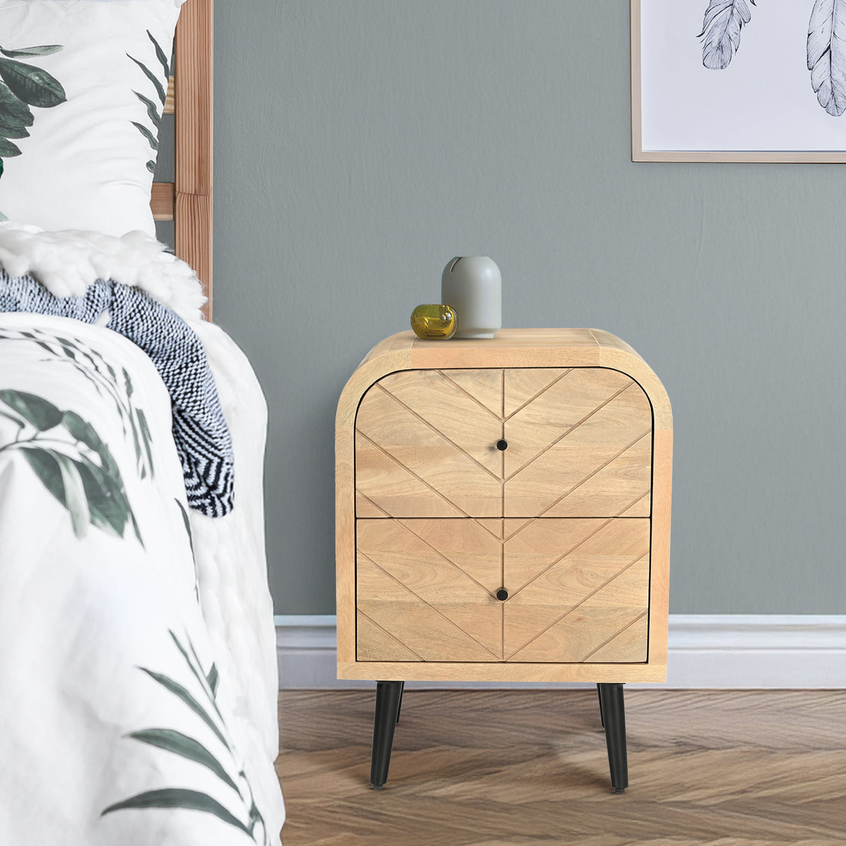 Linda Two Drawer Side Table