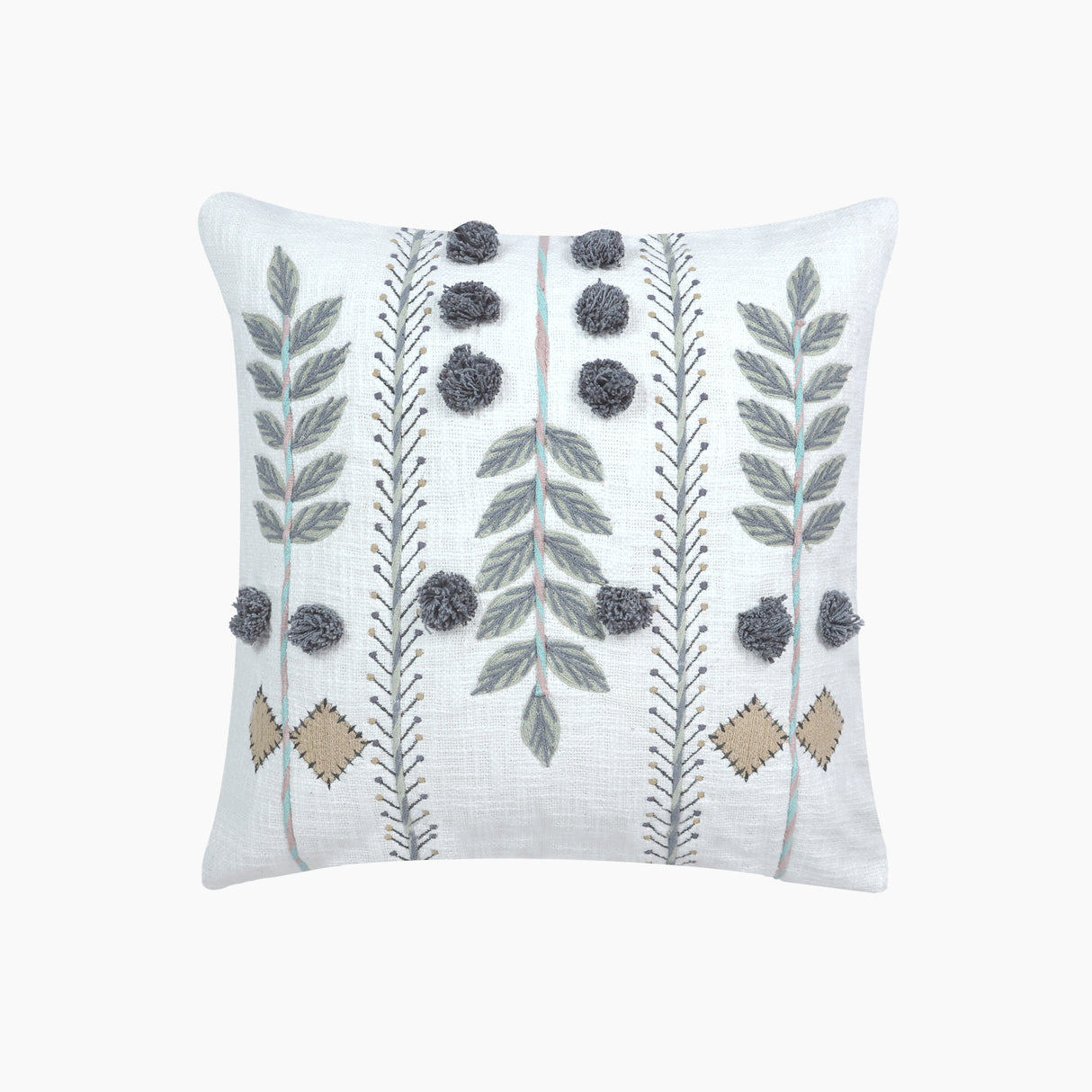 Gianna Fresh Embroidered Cotton Cushion