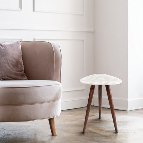 Amara White Agate End Table