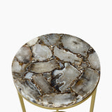 Greta Blue & Black Agate End Table