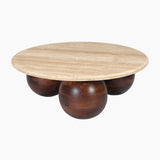 Chloe Travertine Top Coffee Table