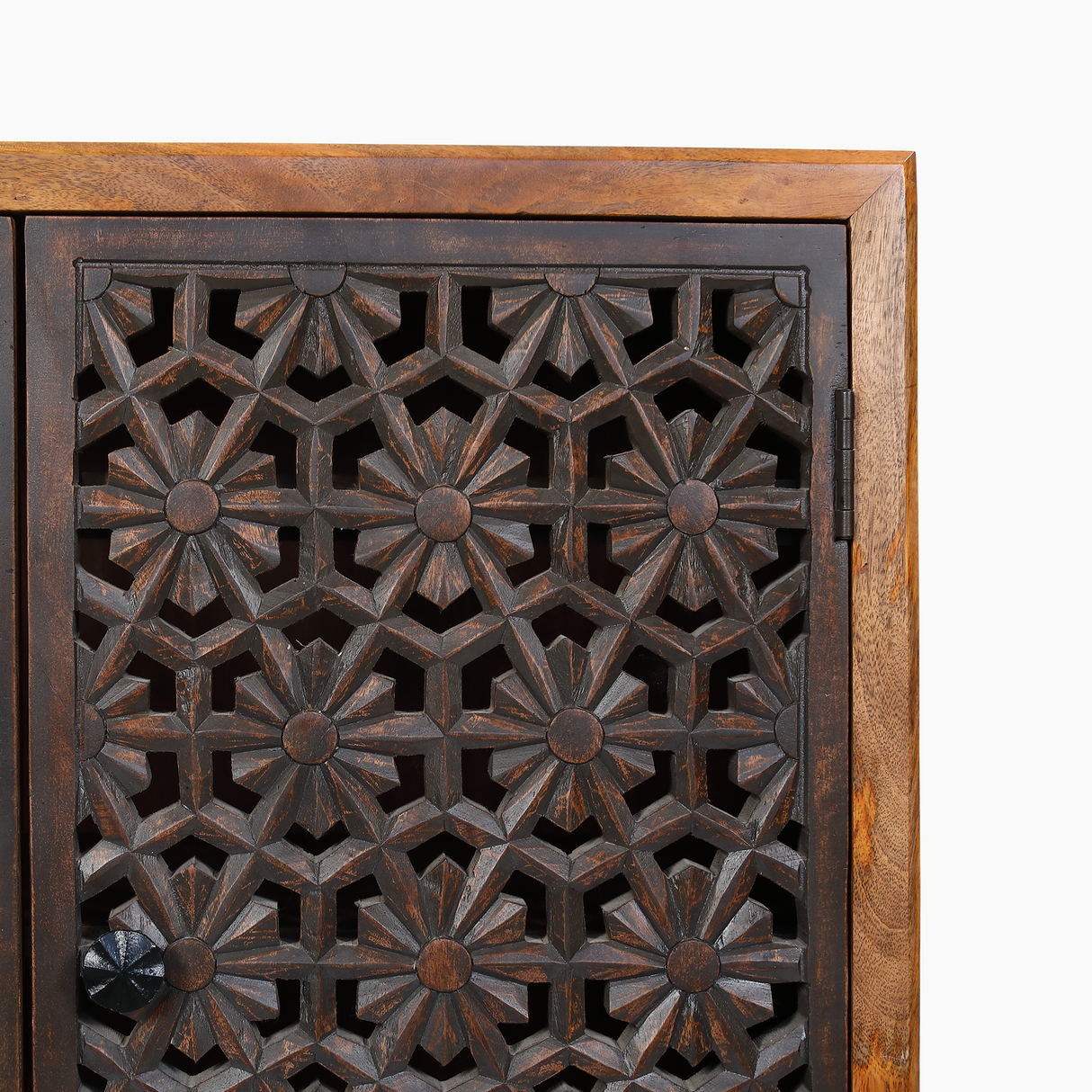 Zaayah Cut Work Two Door Wooden Cabinet