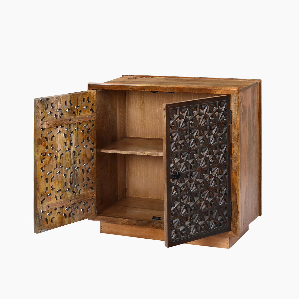 Zaayah Cut Work Two Door Wooden Cabinet