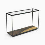 Galaxy Iron Console Table With Glass Top