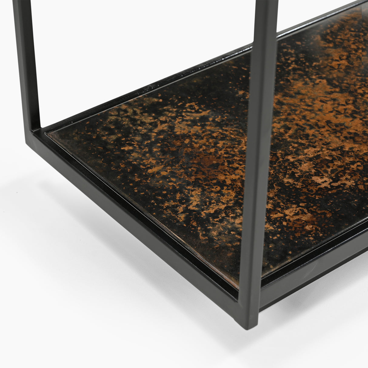 Galaxy Iron Console Table With Glass Top