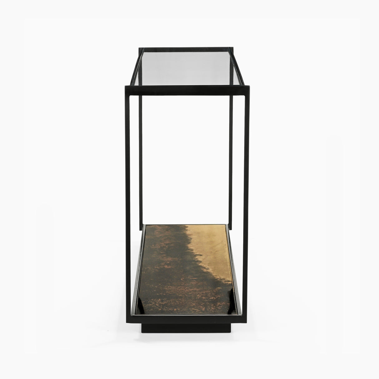 Galaxy Iron Console Table With Glass Top