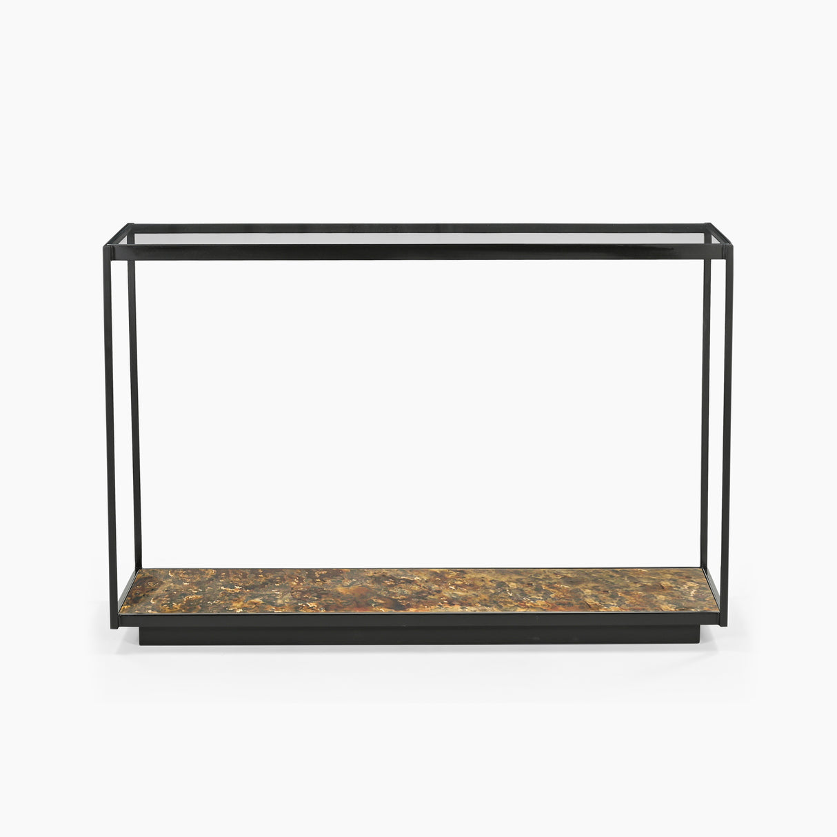 Ashton Iron Console Table With Glass Top