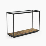 Ashton Iron Console Table With Glass Top