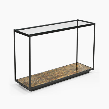 Ashton Iron Console Table With Glass Top