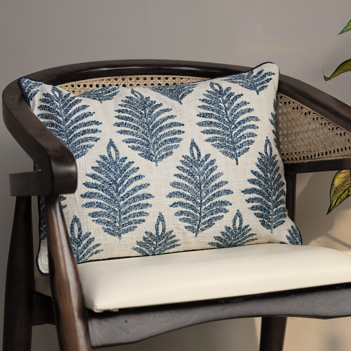 Bloom Cotton Embroidered Cushion