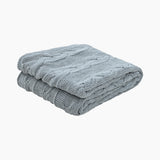 Kaia Blue Cotton Knitted Throw