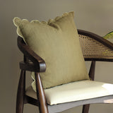 Elsie Cotton-Linen Olive Green Cushion