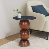 Orbit Black Marble Top End Table