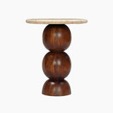 Orbit Travertine Top End Table