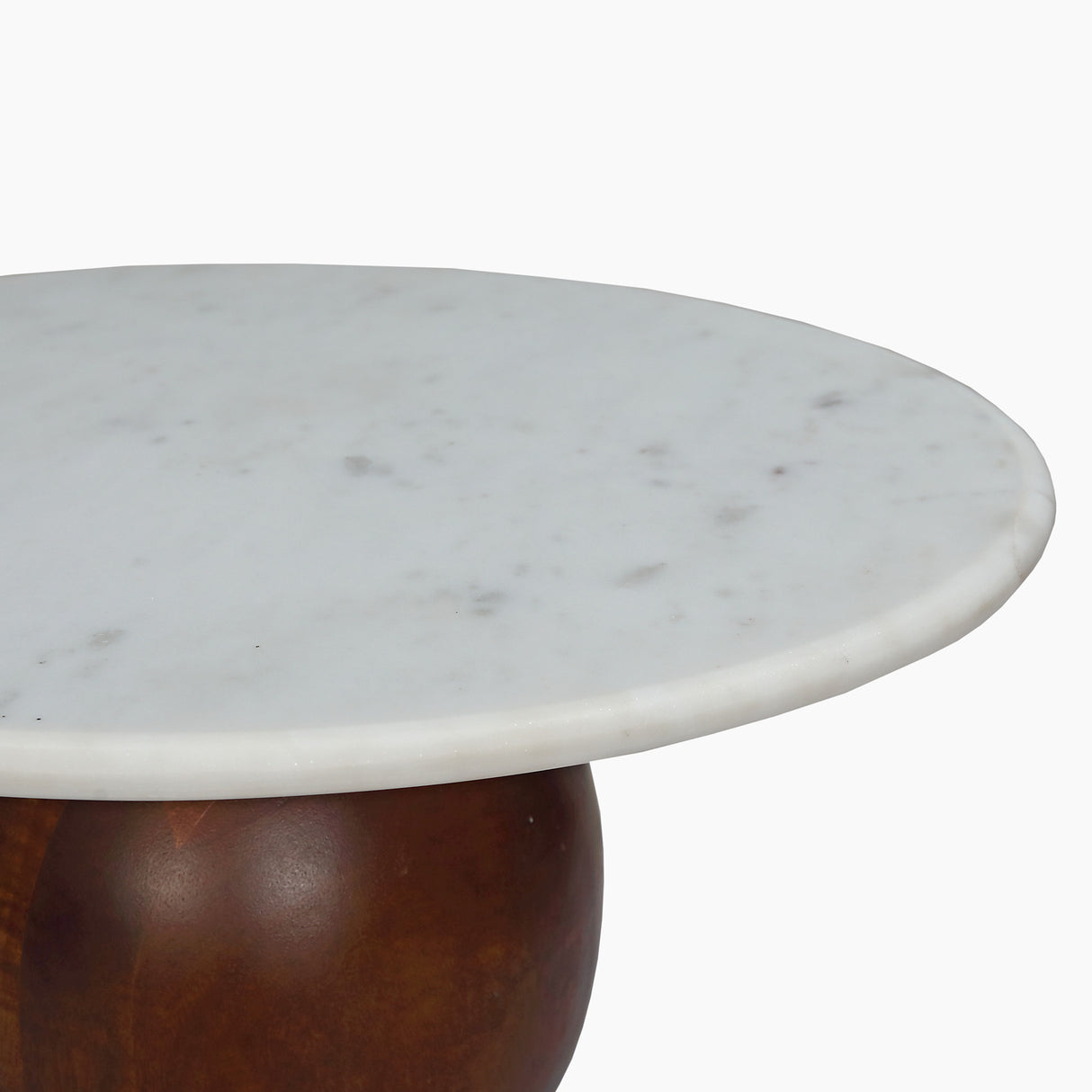 Orbit White Marble Top End Table