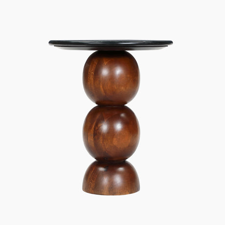 Orbit Black Marble Top End Table