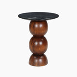 Orbit Black Marble Top End Table