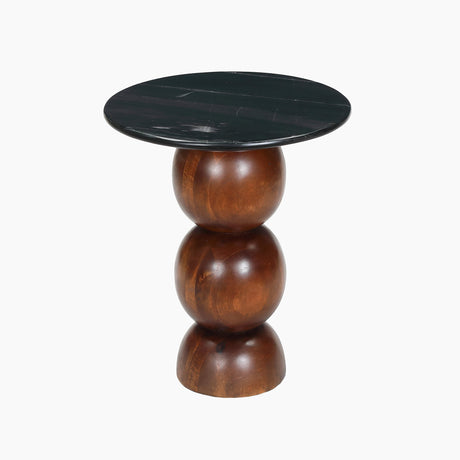 Orbit Black Marble Top End Table