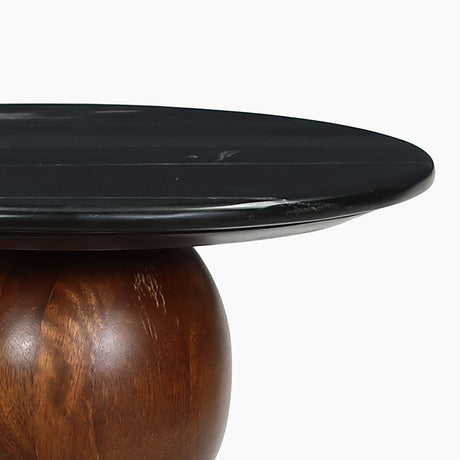 Orbit Black Marble Top End Table