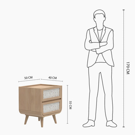 Oxy Two Drawer Side Table