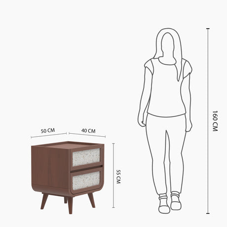 Oxy Two Drawer Side Table