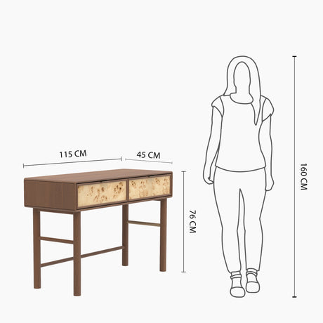 Urban Burl Two Drawer Console Table