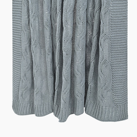 Kaia Blue Cotton Knitted Throw