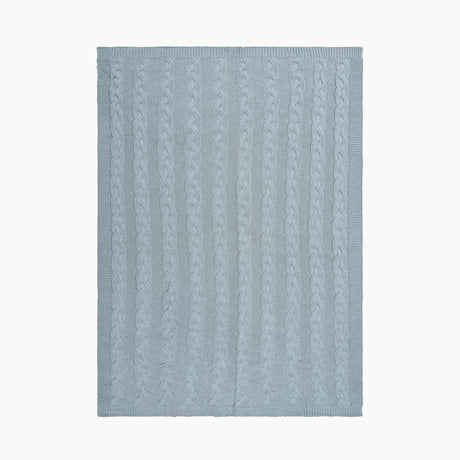 Kaia Blue Cotton Knitted Throw