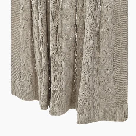 Kaia Beige Cotton Knitted Throw