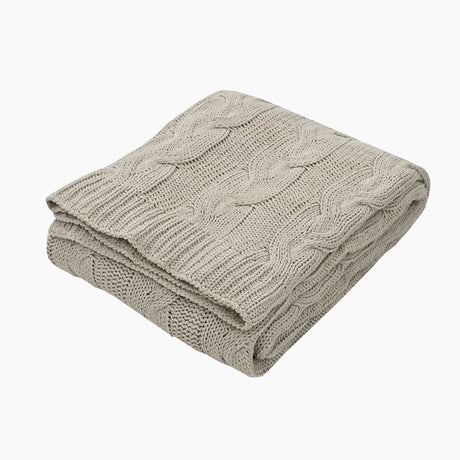 Kaia Beige Cotton Knitted Throw