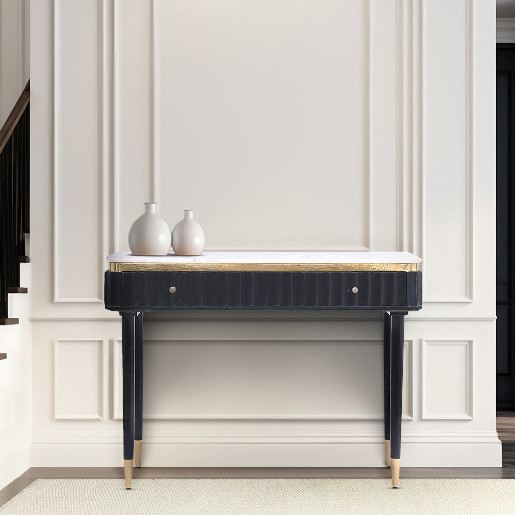 Aida Marble Top Two Drawer Console Table