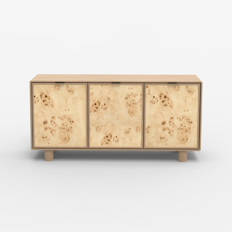 Urban Burl Three Door Cabinet